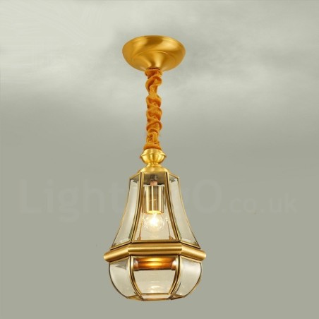 1 Licht Retro Rustikal Luxus Messing Pendelleuchte Kronleuchter mit Glasschirm 1 Licht Retro Rustikal Luxus Messing Pendelleuchte Kronleuchter mit Glasschirm