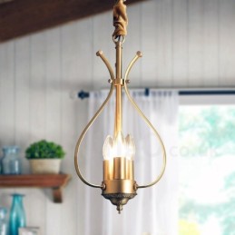 4-flammiger Retro-Pendelleuchter aus rustikalem Messing im Luxus-Stil