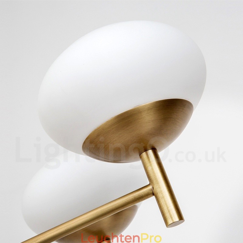 9-flammige Retro-Pendelleuchte aus rustikalem Messing mit Glasschirm