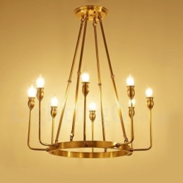 6 Licht 8 Licht Retro Rustikal Luxus Messing Pendelleuchte Kronleuchter