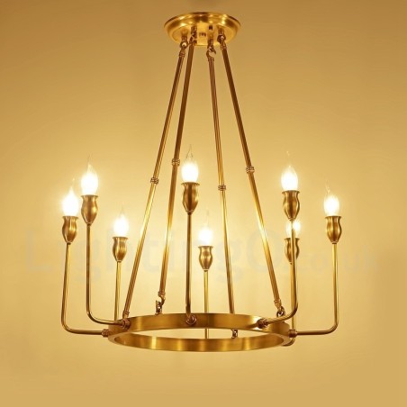 6 Licht 8 Licht Retro Rustikal Luxus Messing Pendelleuchte Kronleuchter 6 Licht 8 Licht Retro Rustikal Luxus Messing Pendelleuchte Kronleuchter