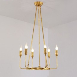 6 Licht 8 Licht Retro Rustikal Luxus Messing Pendelleuchte Kronleuchter