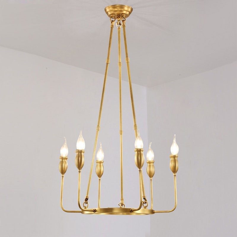 6 Licht 8 Licht Retro Rustikal Luxus Messing Pendelleuchte Kronleuchter