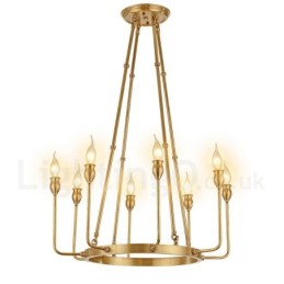 6 Licht 8 Licht Retro Rustikal Luxus Messing Pendelleuchte Kronleuchter
