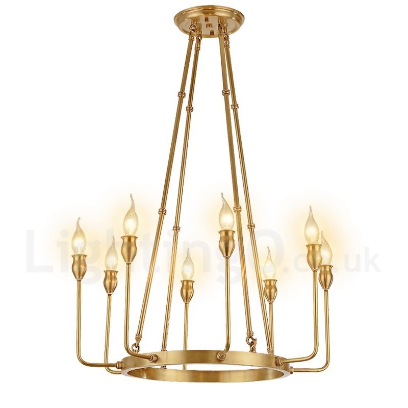 6 Licht 8 Licht Retro Rustikal Luxus Messing Pendelleuchte Kronleuchter