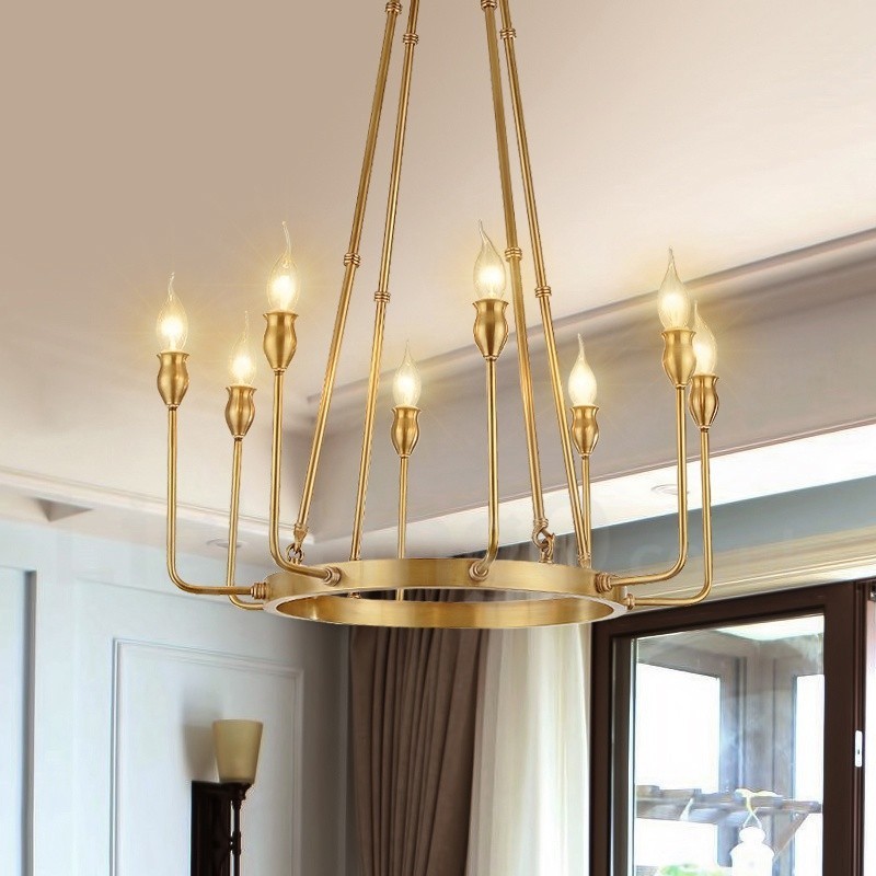 6 Licht 8 Licht Retro Rustikal Luxus Messing Pendelleuchte Kronleuchter