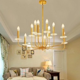 12 Licht Retro Rustikal Luxus Messing Pendelleuchte Kronleuchter