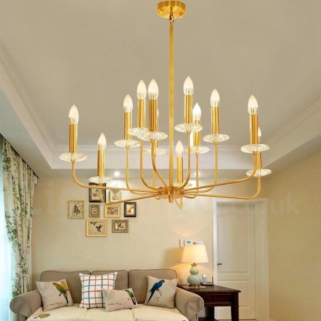 12 Licht Retro Rustikal Luxus Messing Pendelleuchte Kronleuchter 12 Licht Retro Rustikal Luxus Messing Pendelleuchte Kronleuchter