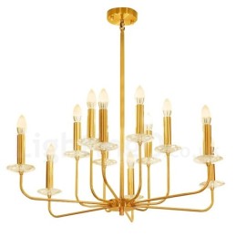 12 Licht Retro Rustikal Luxus Messing Pendelleuchte Kronleuchter