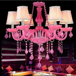 Kaffeelampe Projektlicht Kerze Kristall Hängelampe Rosa A