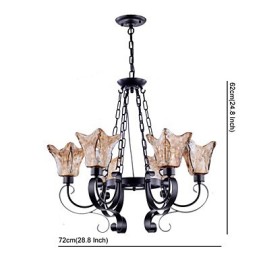 Kronleuchter 6 Lichter Glas Traditionell Klassisch Vintage