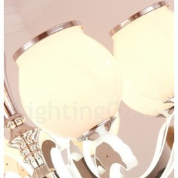 6-flammige, moderne, luxuriöse Pendelleuchte mit Glasschirm