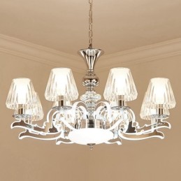 Retro Rustikaler Luxus Kristall Pendelleuchte Kronleuchter mit Glasschirm