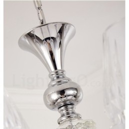 Retro Rustikaler Luxus Kristall Pendelleuchte Kronleuchter mit Glasschirm