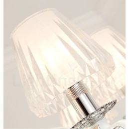 Retro Rustikaler Luxus Kristall Pendelleuchte Kronleuchter mit Glasschirm