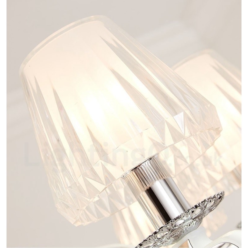 Retro Rustikaler Luxus Kristall Pendelleuchte Kronleuchter mit Glasschirm