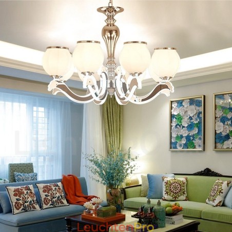 8-flammige, moderne, luxuriöse Pendelleuchte mit Glasschirm 8-flammige, moderne, luxuriöse Pendelleuchte mit Glasschirm