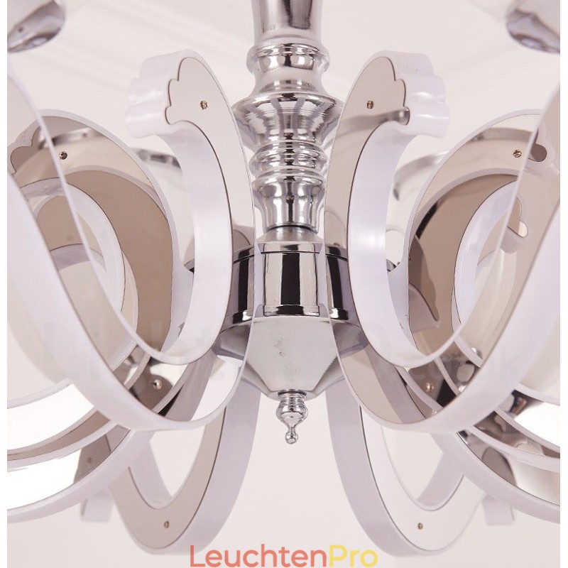 8-flammige, moderne, luxuriöse Pendelleuchte mit Glasschirm
