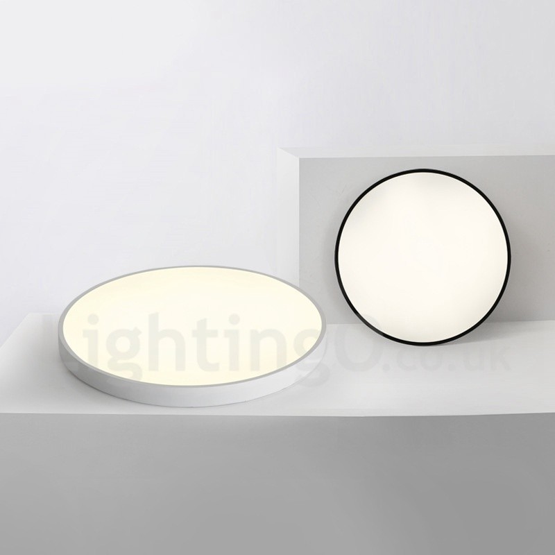 Ultradünne, dimmbare, moderne Deckenleuchten im zeitgenössischen nordischen Stil mit Acrylschirm und Fernbedienung, können auch als Wandleuchte verwendet werden.