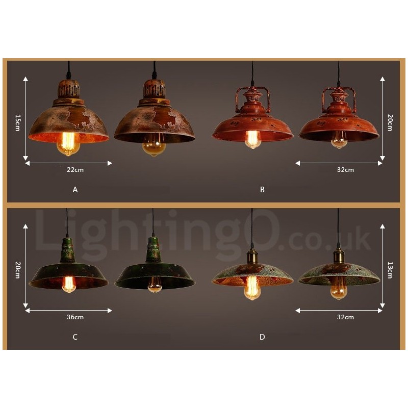 1 Licht Rustikale Lodge Retro Vintage Pendelleuchte Loft