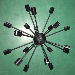 Minimalistischer radialer Kronleuchter mit 18 Lichtern im nordamerikanischen Stil