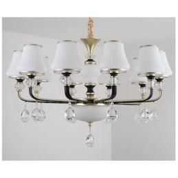 Moderne zeitgenössische Retro Luxus Kristall Pendelleuchte Kronleuchter mit Glasschirm