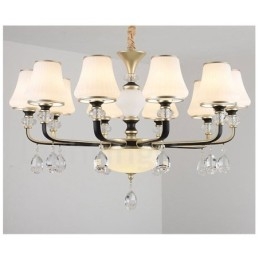 Moderne zeitgenössische Retro Luxus Kristall Pendelleuchte Kronleuchter mit Glasschirm