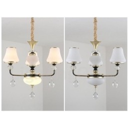 Moderne zeitgenössische Retro Luxus Kristall Pendelleuchte Kronleuchter mit Glasschirm
