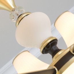 Moderne zeitgenössische Retro Luxus Kristall Pendelleuchte Kronleuchter mit Glasschirm