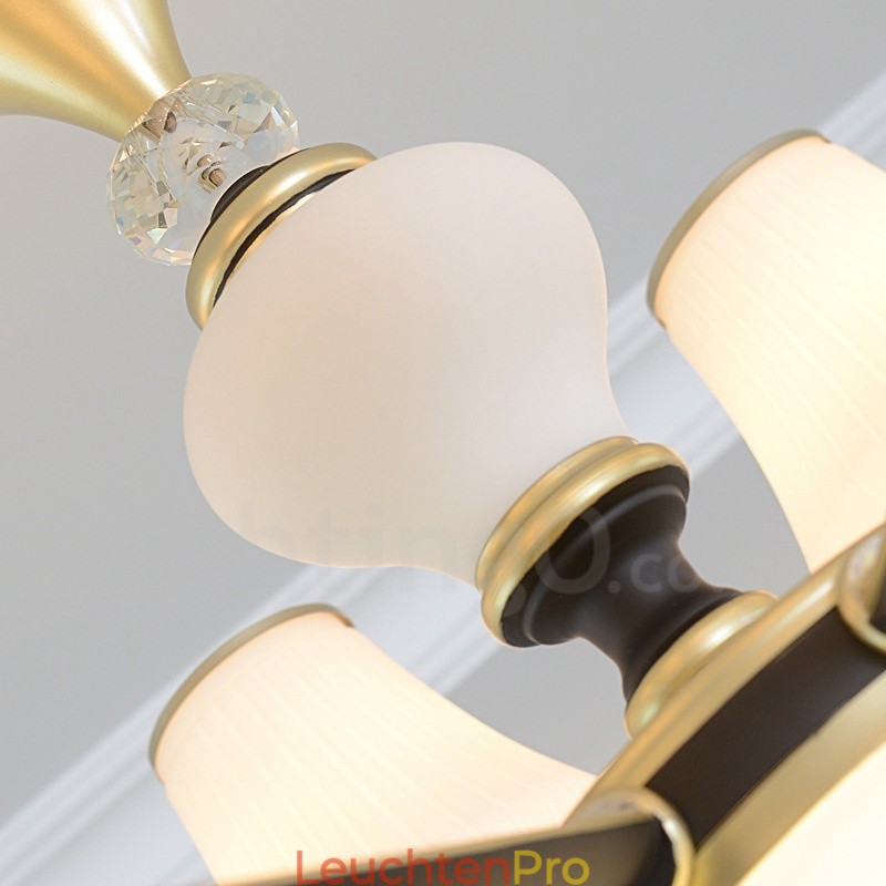 Moderne zeitgenössische Retro Luxus Kristall Pendelleuchte Kronleuchter mit Glasschirm