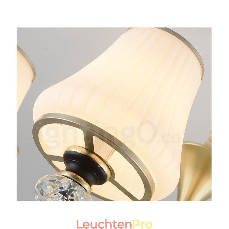 Moderne zeitgenössische Retro Luxus Kristall Pendelleuchte Kronleuchter mit Glasschirm