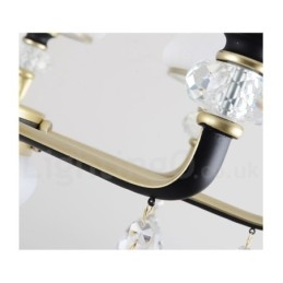 Moderne zeitgenössische Retro Luxus Kristall Pendelleuchte Kronleuchter mit Glasschirm