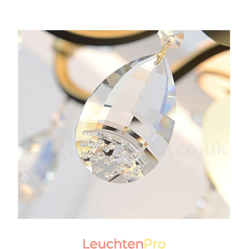 Moderne zeitgenössische Retro Luxus Kristall Pendelleuchte Kronleuchter mit Glasschirm