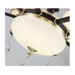 Moderne zeitgenössische Retro Luxus Kristall Pendelleuchte Kronleuchter mit Glasschirm