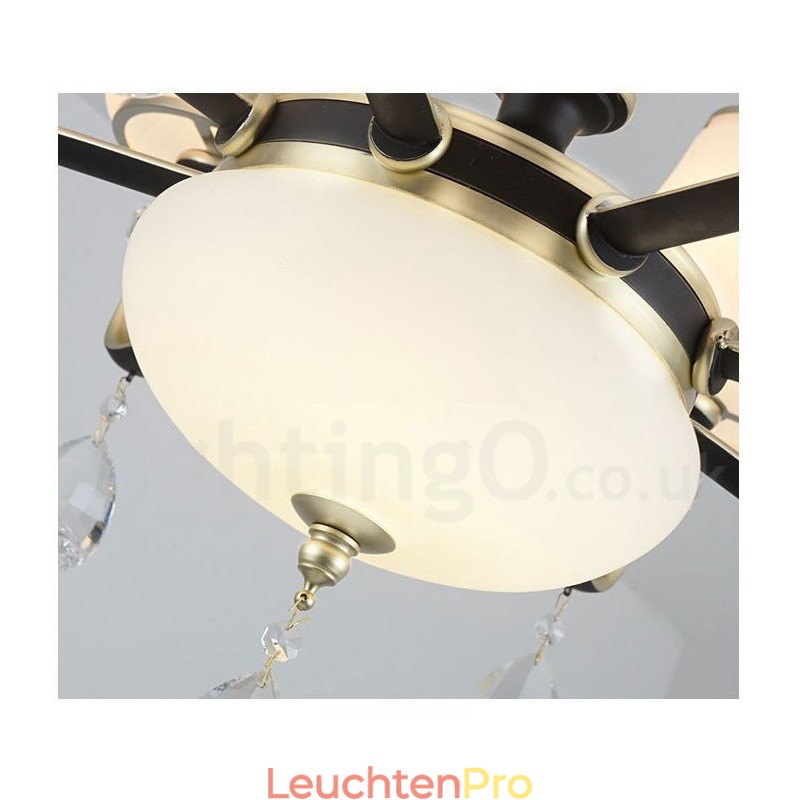 Moderne zeitgenössische Retro Luxus Kristall Pendelleuchte Kronleuchter mit Glasschirm