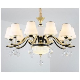 Moderne zeitgenössische Retro Luxus Kristall Pendelleuchte Kronleuchter mit Glasschirm