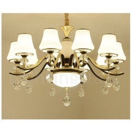 Moderne zeitgenössische Retro Luxus Kristall Pendelleuchte Kronleuchter mit Glasschirm
