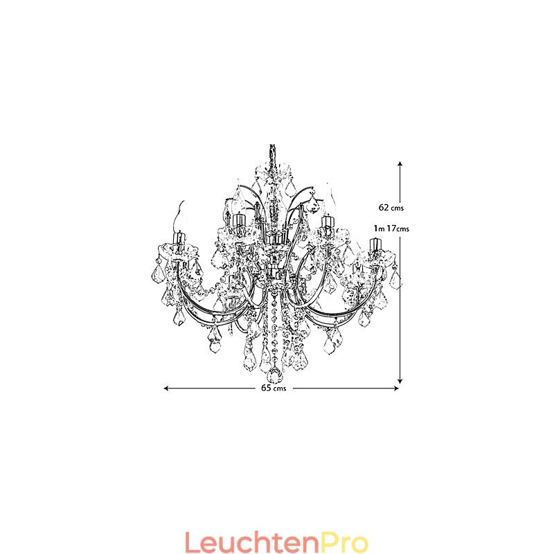 Eleganter Kristall-Kronleuchter mit 8 Lichtern