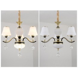 Moderne zeitgenössische Retro Luxus Kristall Pendelleuchte Kronleuchter mit Glasschirm