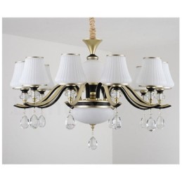 Moderne zeitgenössische Retro Luxus Kristall Pendelleuchte Kronleuchter mit Glasschirm