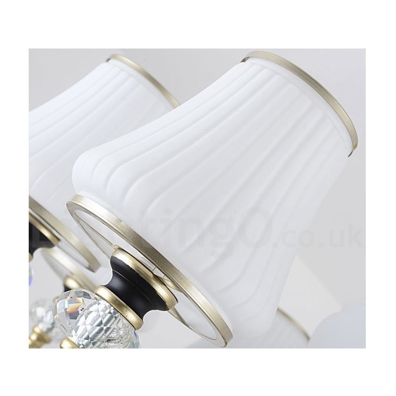 Moderne zeitgenössische Retro Luxus Kristall Pendelleuchte Kronleuchter mit Glasschirm