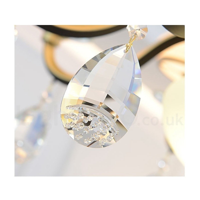 Moderne zeitgenössische Retro Luxus Kristall Pendelleuchte Kronleuchter mit Glasschirm