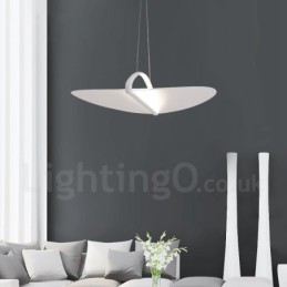 Moderne zeitgenössische 1-flammige Pendelleuchte aus Acryl mit Stahlschirm