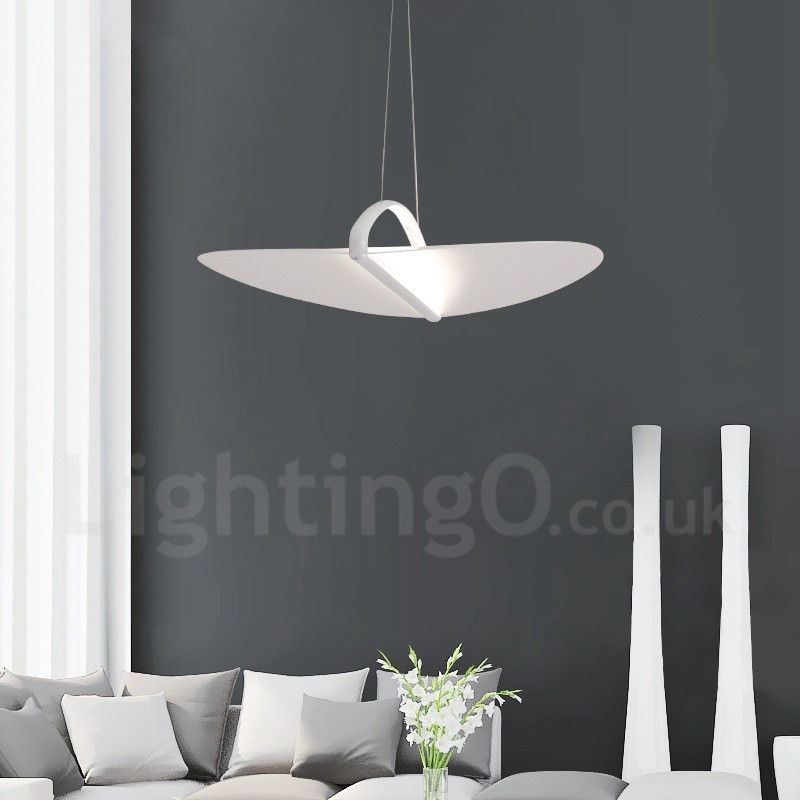 Moderne zeitgenössische 1-flammige Pendelleuchte aus Acryl mit Stahlschirm