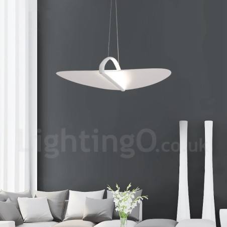 Moderne zeitgenössische 1-flammige Pendelleuchte aus Acryl mit Stahlschirm Moderne zeitgenössische 1-flammige Pendelleuchte aus Acryl mit Stahlschirm
