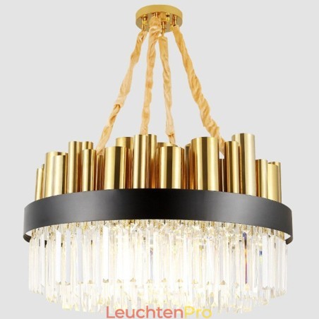 Moderne zeitgenössische 16-flammige Pendelleuchte aus Stahl mit Kristallschirm Moderne zeitgenössische 16-flammige Pendelleuchte aus Stahl mit Kristallschirm