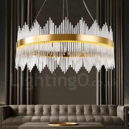 Moderne zeitgenössische Pendelleuchte aus Stahl mit Glasschirm Moderne zeitgenössische Pendelleuchte aus Stahl mit Glasschirm