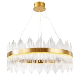 Moderne zeitgenössische Pendelleuchte aus Stahl mit Glasschirm