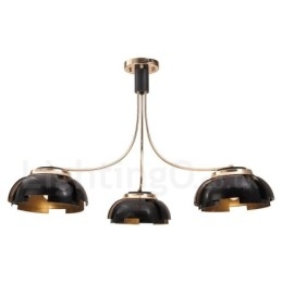 Moderner zeitgenössischer 3-flammiger Kronleuchter aus Stahl mit Acrylschirm