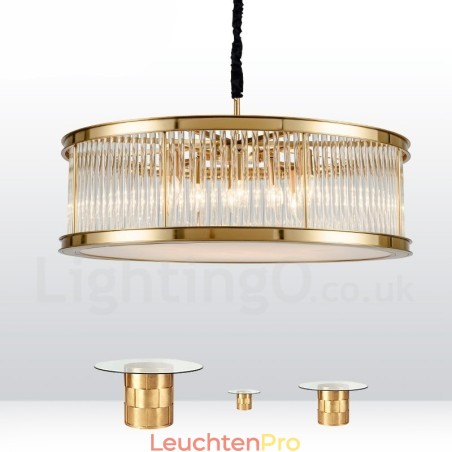 Moderne zeitgenössische 8-flammige Pendelleuchte aus Stahl mit Kristall-Acryl-Schirm Moderne zeitgenössische 8-flammige Pendelleuchte aus Stahl mit Kristall-Acryl-Schirm